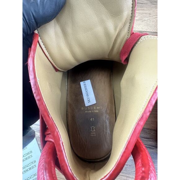 BUSCEMI Alice Clip High-Top Sneakers RED gold plated paired Size 41 8 - Picture 8 of 8